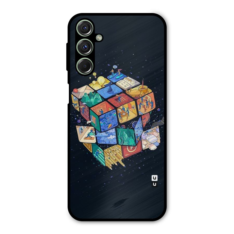 Coloured Rubic Metal Back Case for Galaxy F34