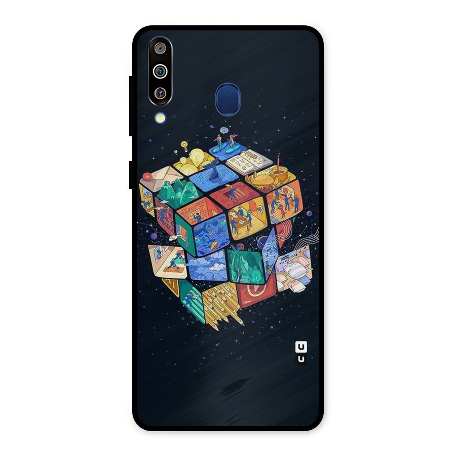 Coloured Rubic Metal Back Case for Galaxy M30