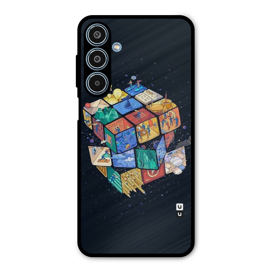 Coloured Rubic Metal Back Case for Galaxy M35