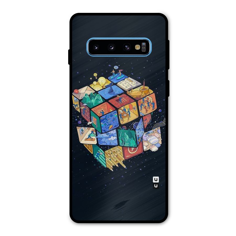 Coloured Rubic Metal Back Case for Galaxy S10