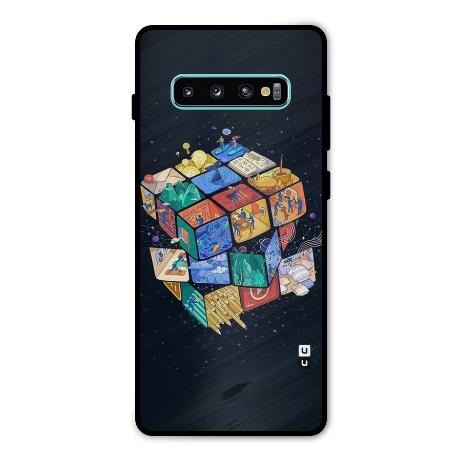 Coloured Rubic Metal Back Case for Galaxy S10 Plus