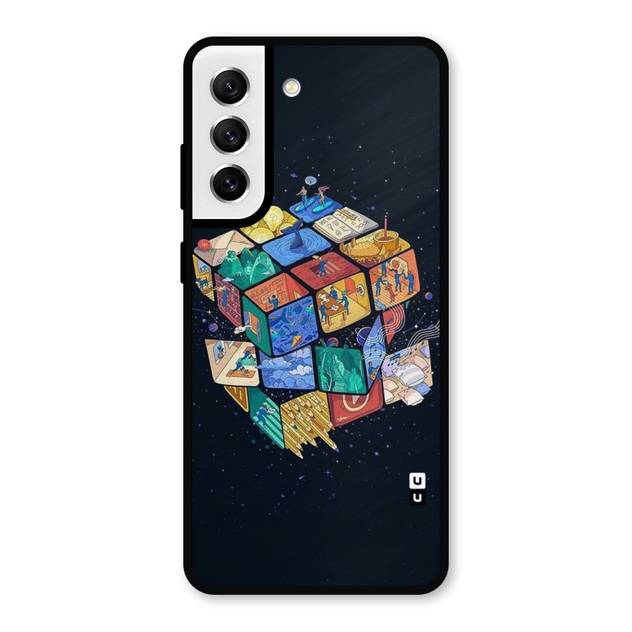 Coloured Rubic Metal Back Case for Galaxy S21 FE 5G