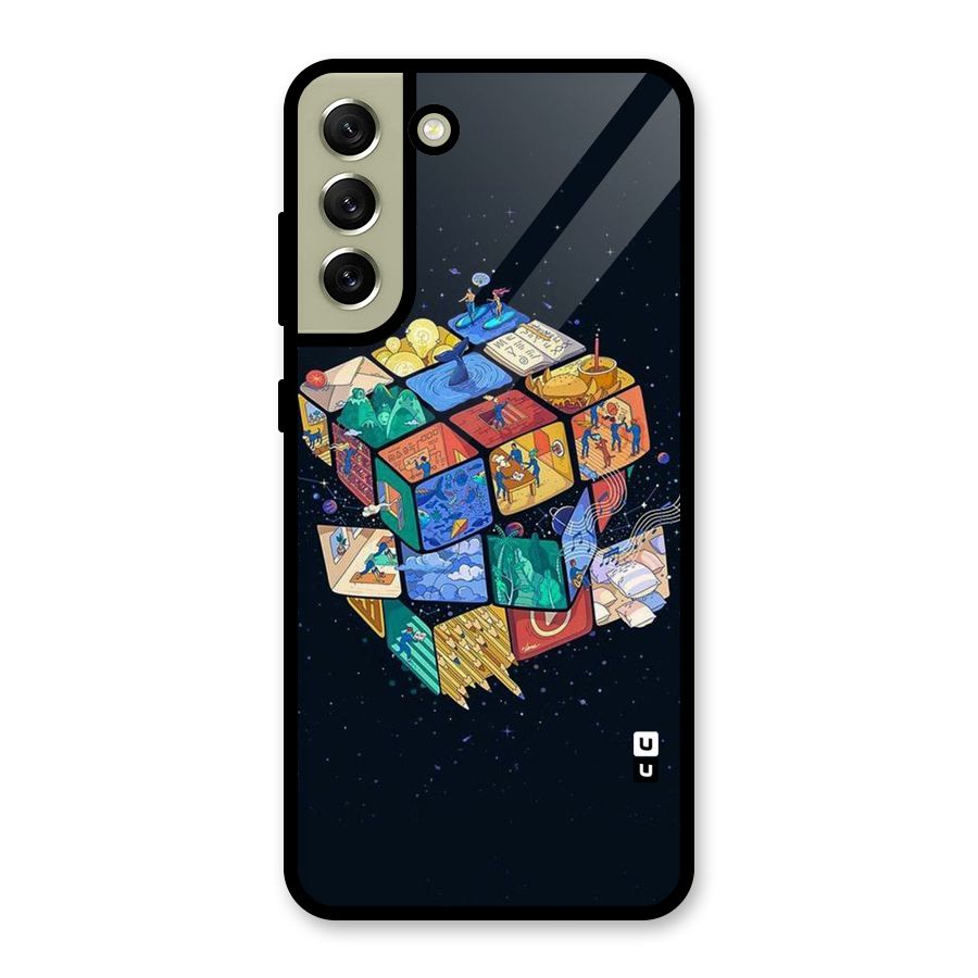 Coloured Rubic Metal Back Case for Galaxy S21 FE 5G (2023)