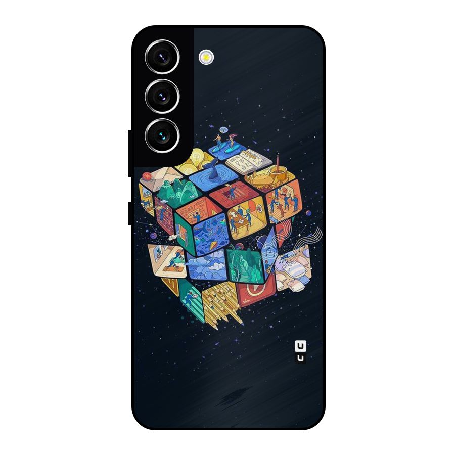 Coloured Rubic Metal Back Case for Galaxy S22 5G