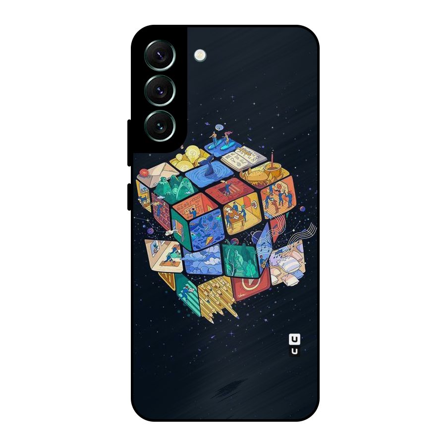 Coloured Rubic Metal Back Case for Galaxy S22 Plus 5G