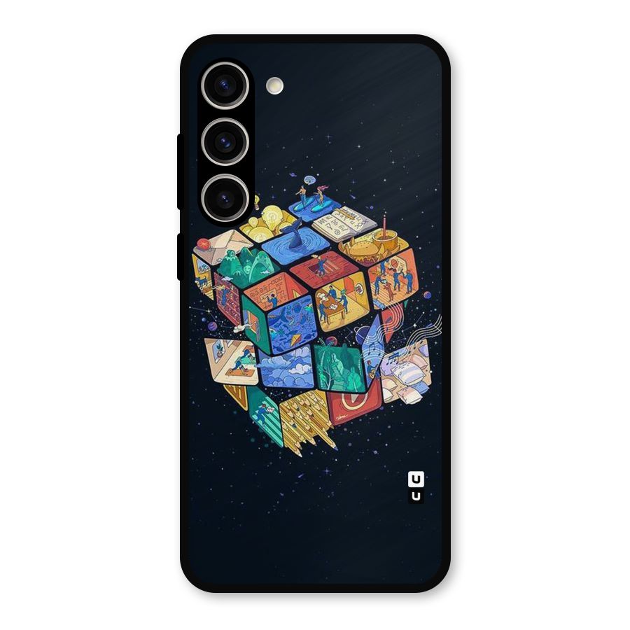 Coloured Rubic Metal Back Case for Galaxy S23 Plus
