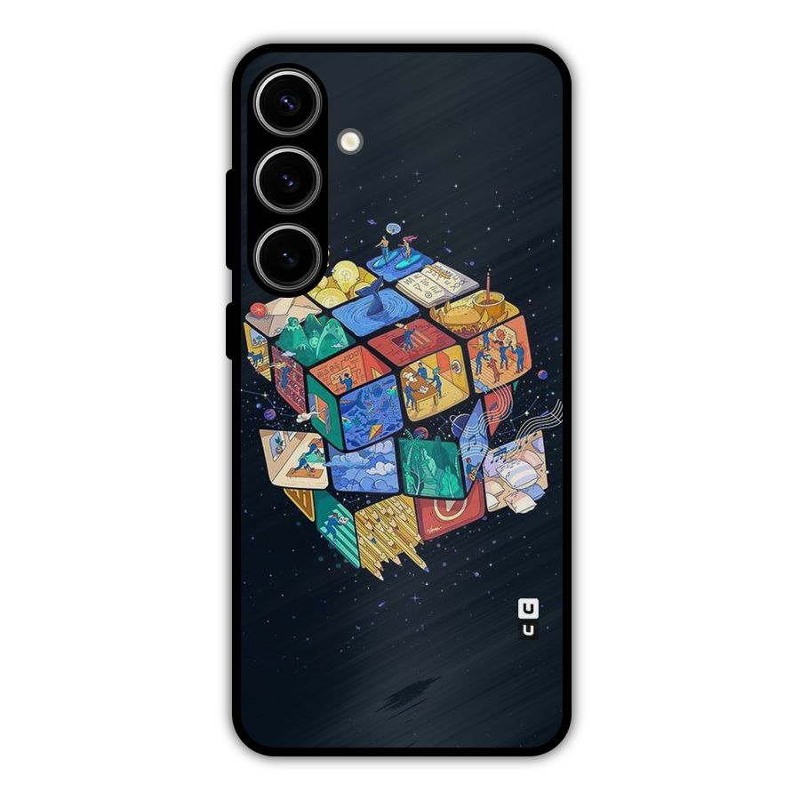 Coloured Rubic Metal Back Case for Galaxy S24 Plus