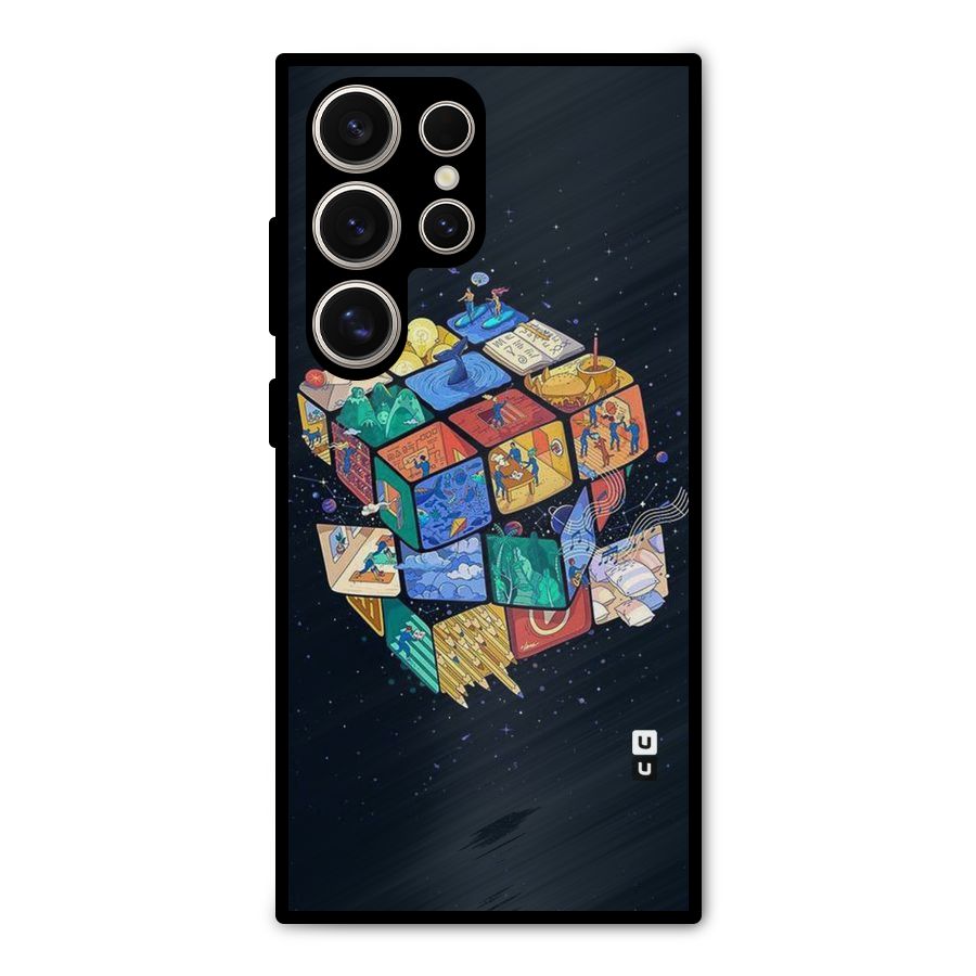 Coloured Rubic Metal Back Case for Galaxy S24 Ultra