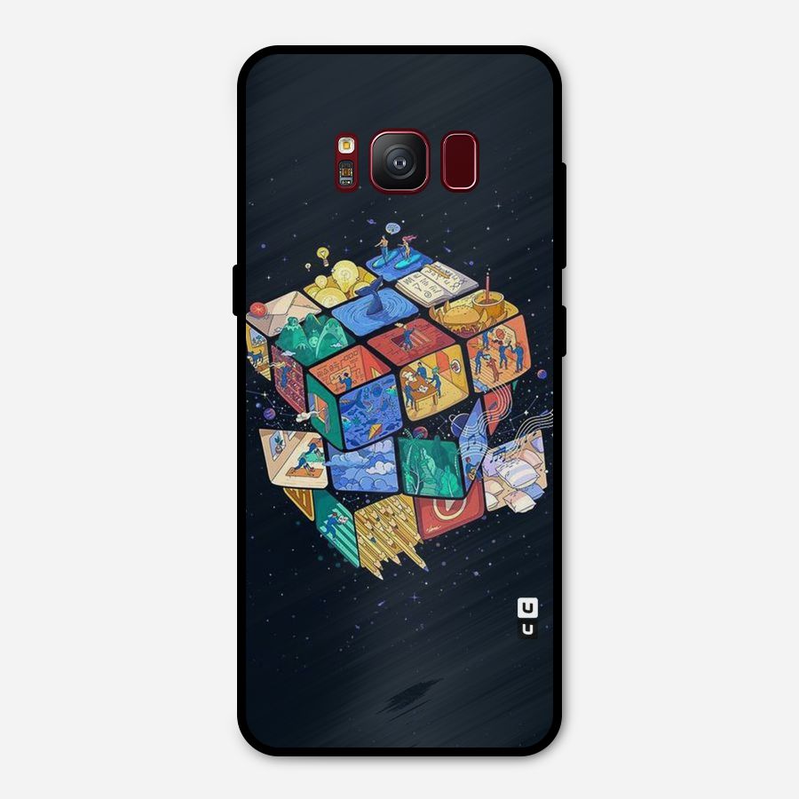 Coloured Rubic Metal Back Case for Galaxy S8