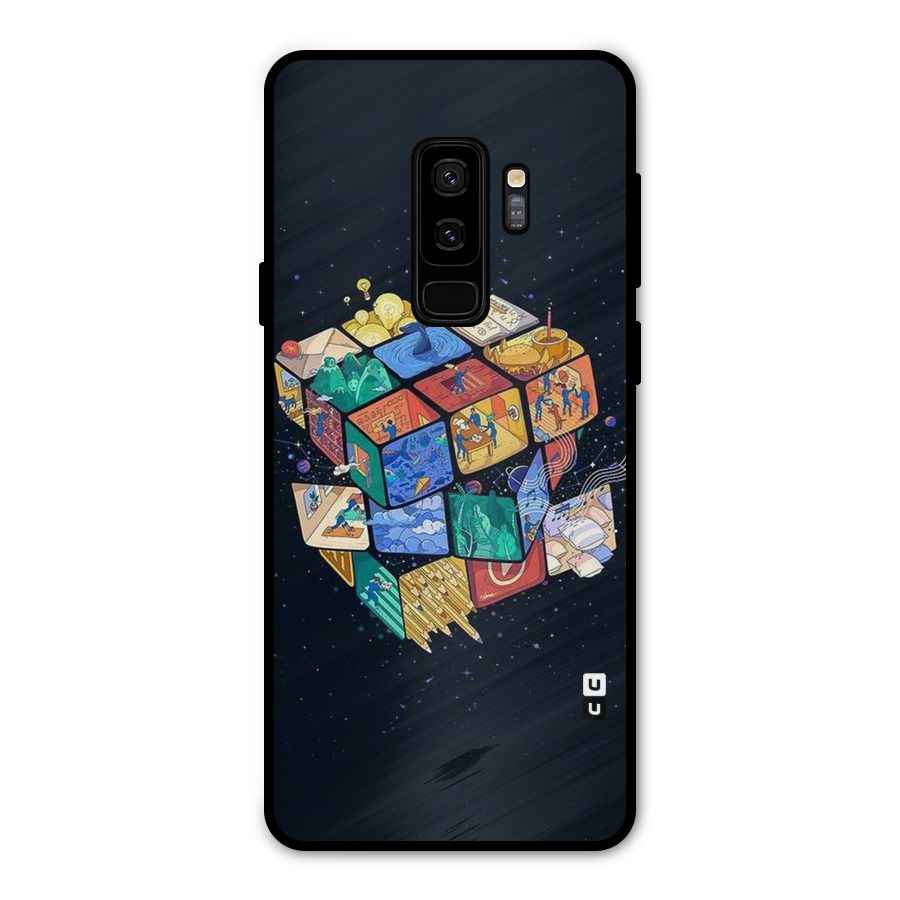 Coloured Rubic Metal Back Case for Galaxy S9 Plus