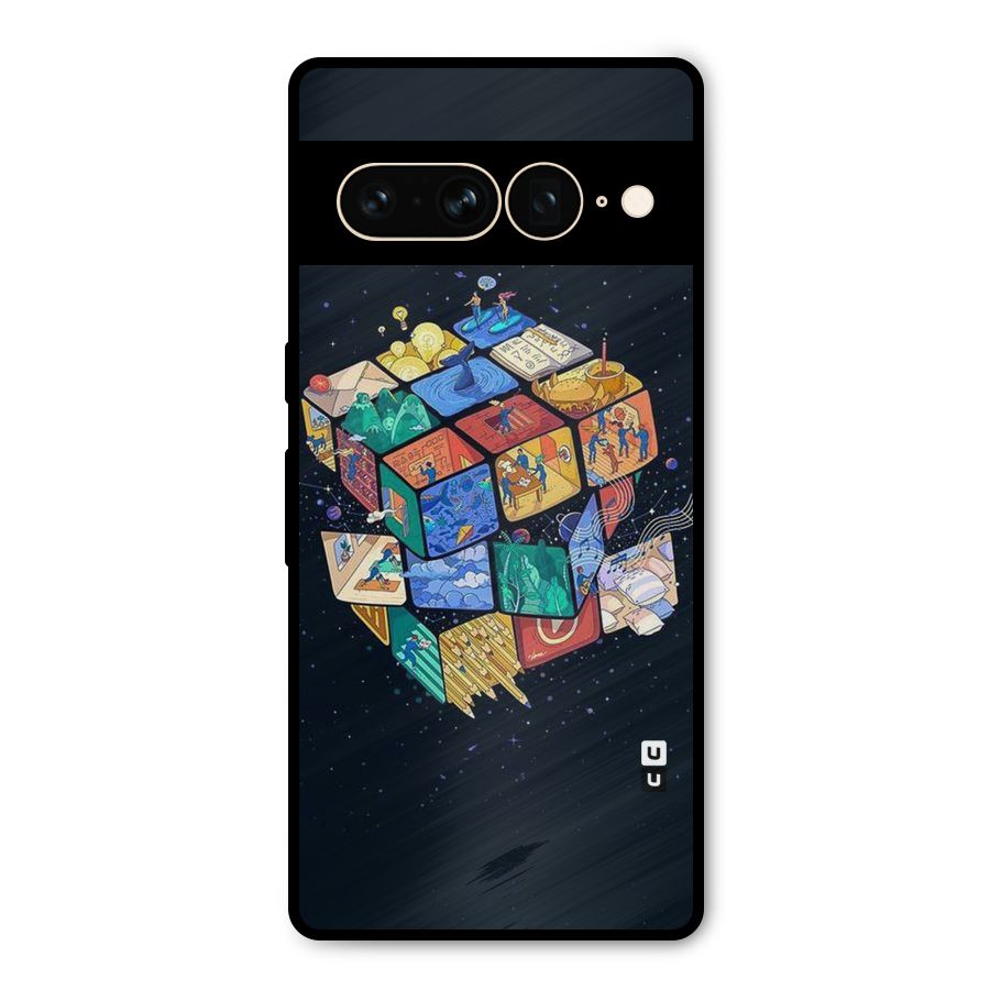 Coloured Rubic Metal Back Case for Google Pixel 7 Pro