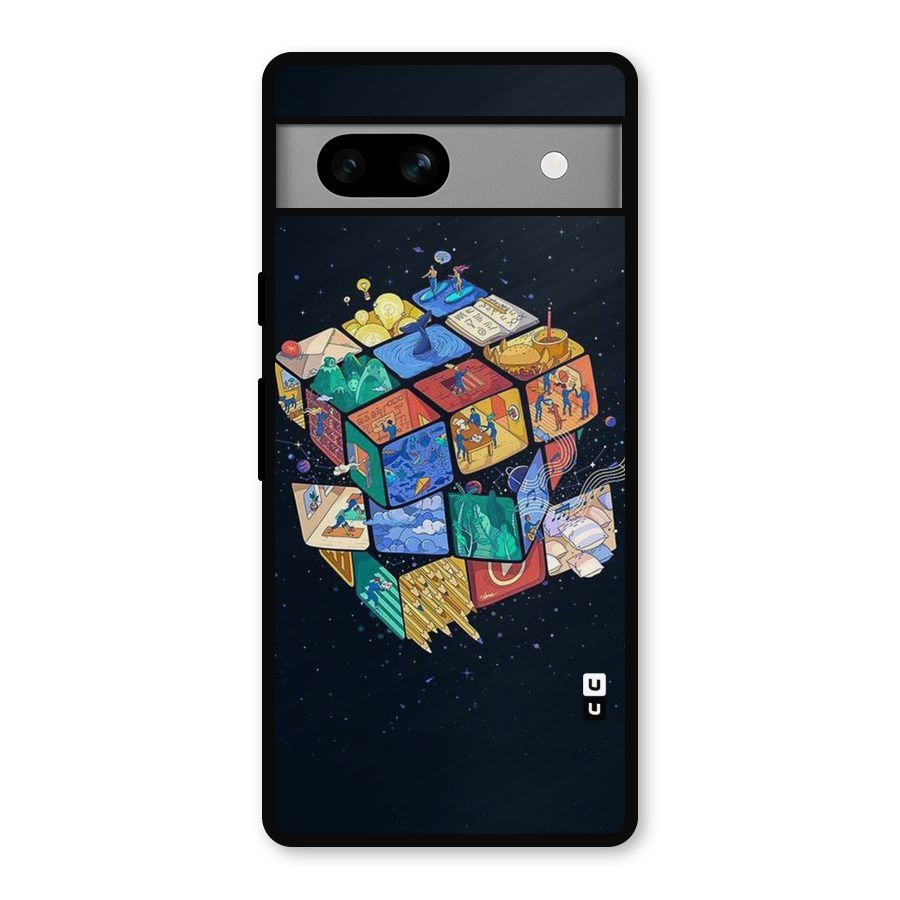 Coloured Rubic Metal Back Case for Google Pixel 7a