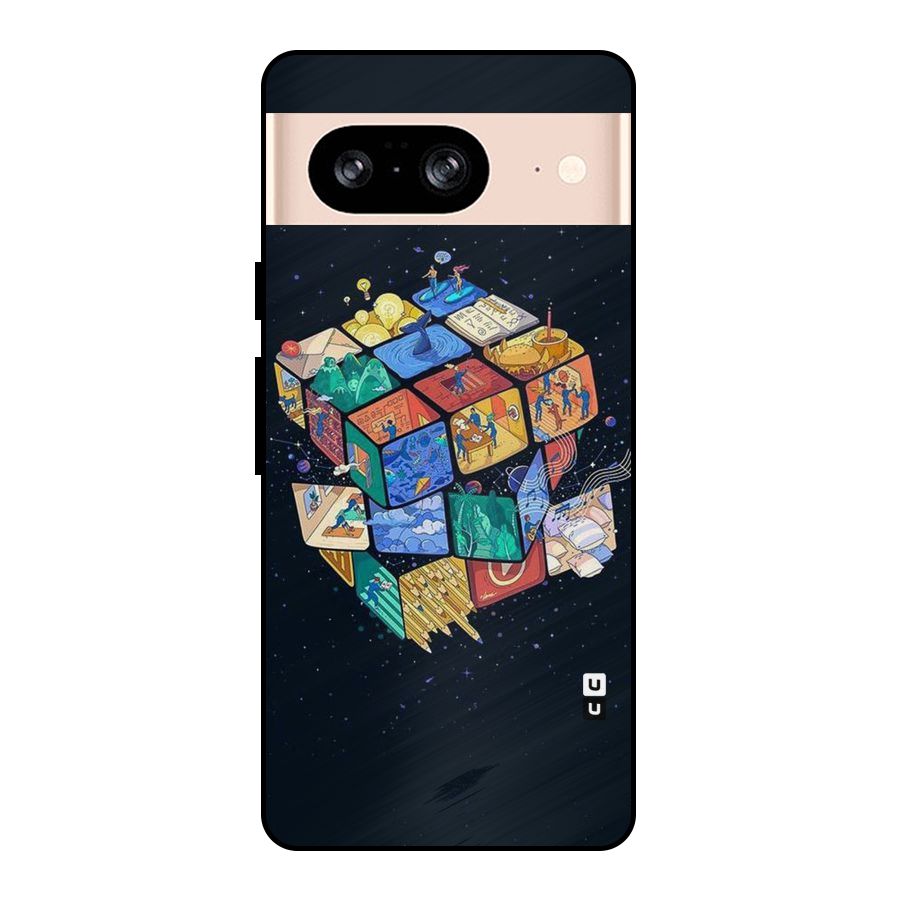 Coloured Rubic Metal Back Case for Google Pixel 8