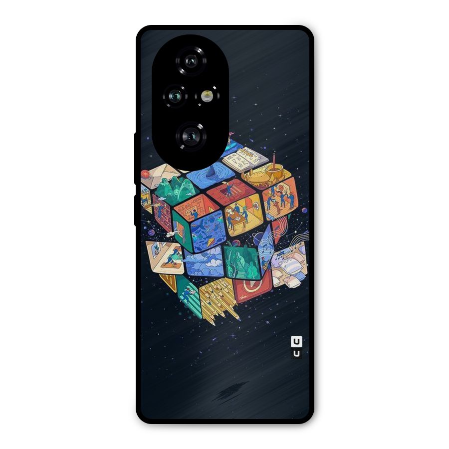 Coloured Rubic Metal Back Case for Honor 200 Pro
