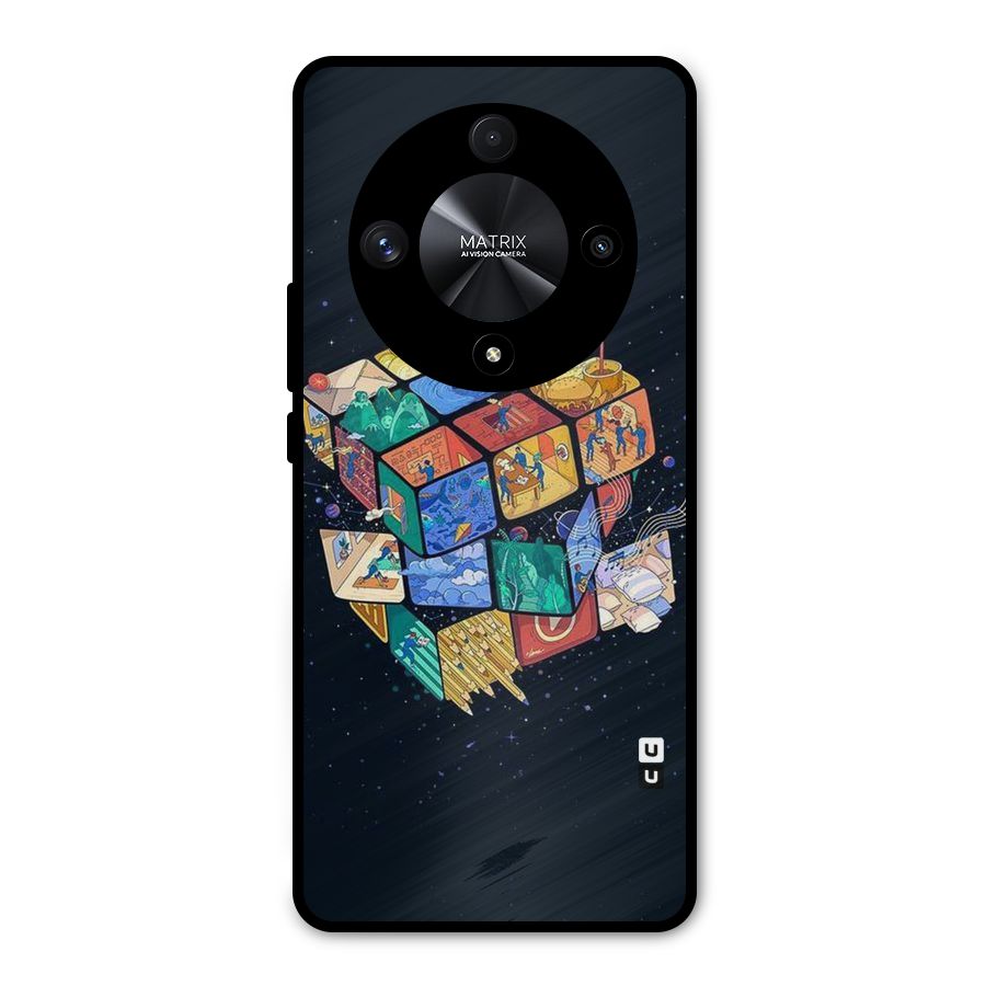 Coloured Rubic Metal Back Case for Honor X9b