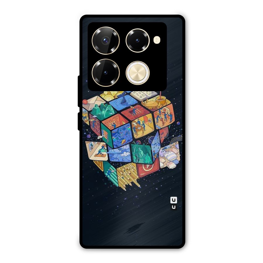 Coloured Rubic Metal Back Case for Infinix Note 40 Pro Plus