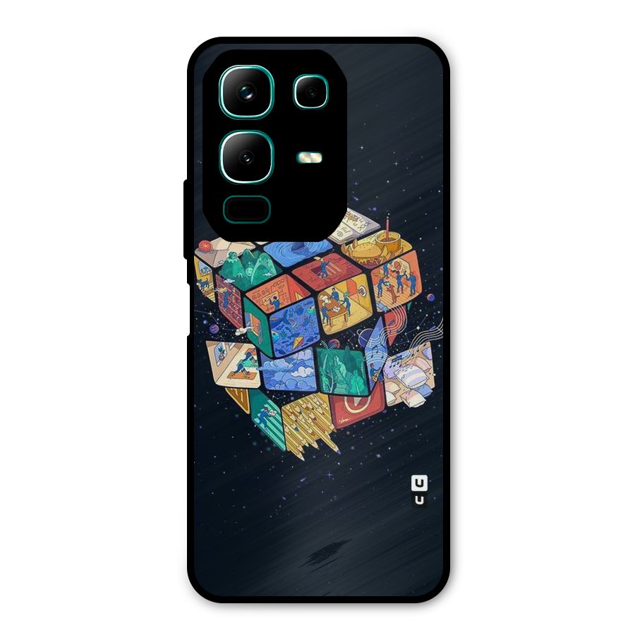 Coloured Rubic Metal Back Case for Infinix Note 50x