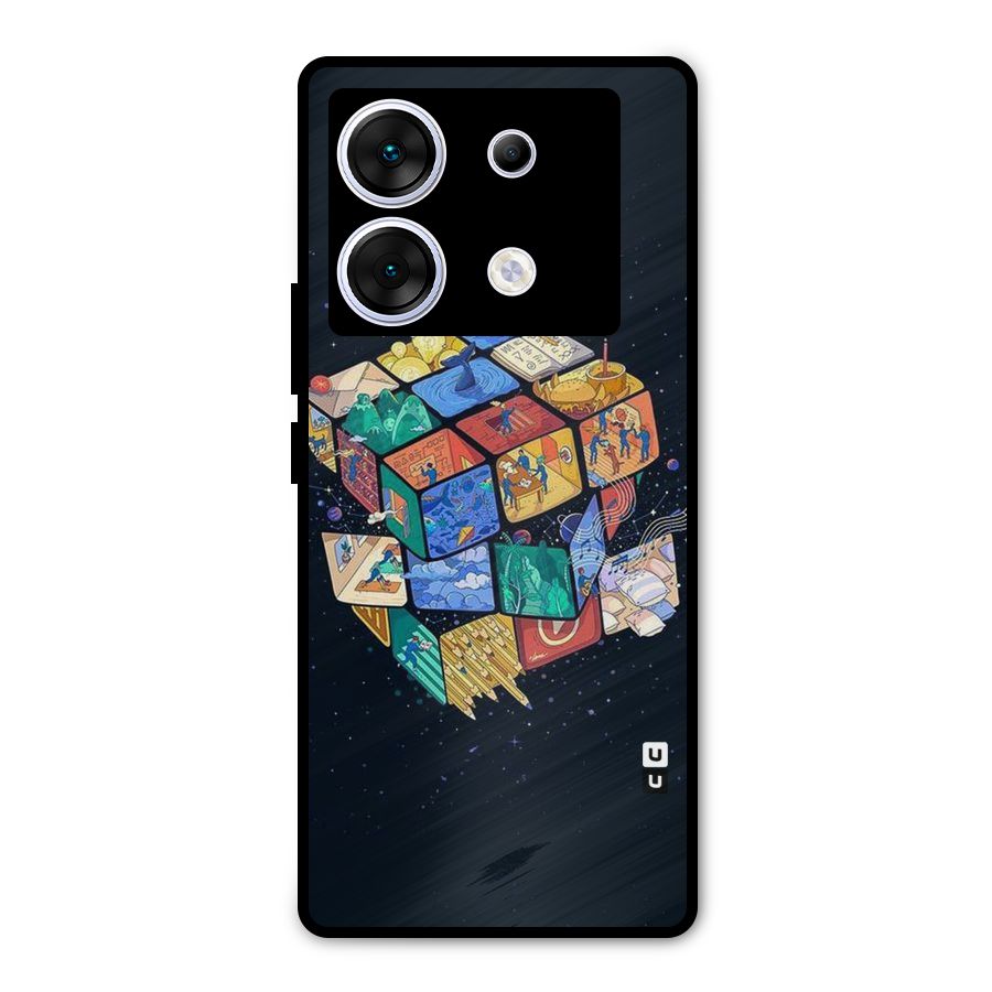 Coloured Rubic Metal Back Case for Infinix Zero 30 5G
