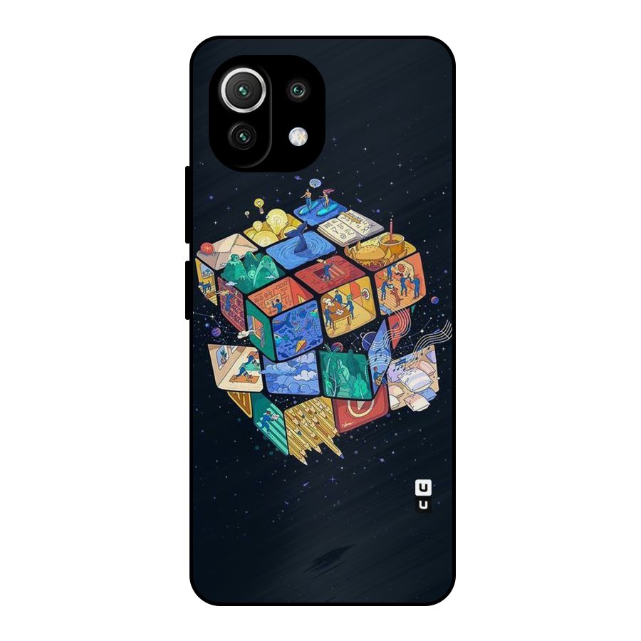 Coloured Rubic Metal Back Case for Mi 11 Lite NE 5G