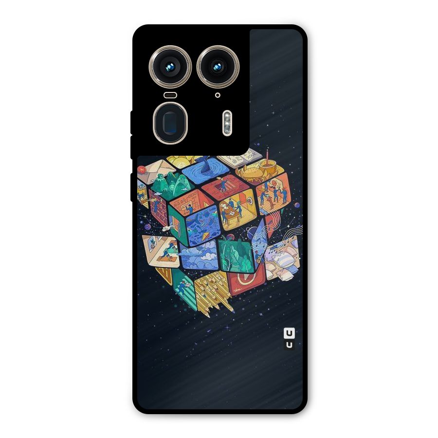 Coloured Rubic Metal Back Case for Motorola Edge 50 Ultra
