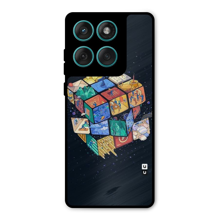 Coloured Rubic Metal Back Case for Motorola Edge 60 Fusion