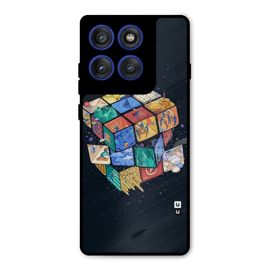 Coloured Rubic Metal Back Case for Motorola Edge 60 Pro