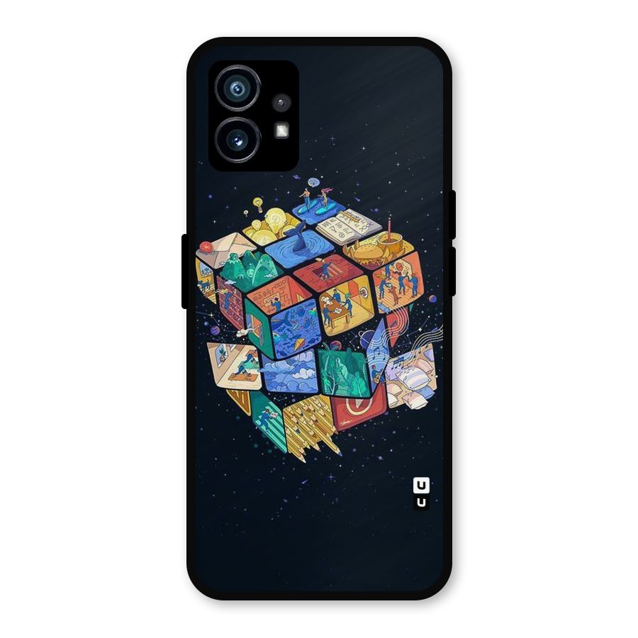 Coloured Rubic Metal Back Case for Nothing Phone 1