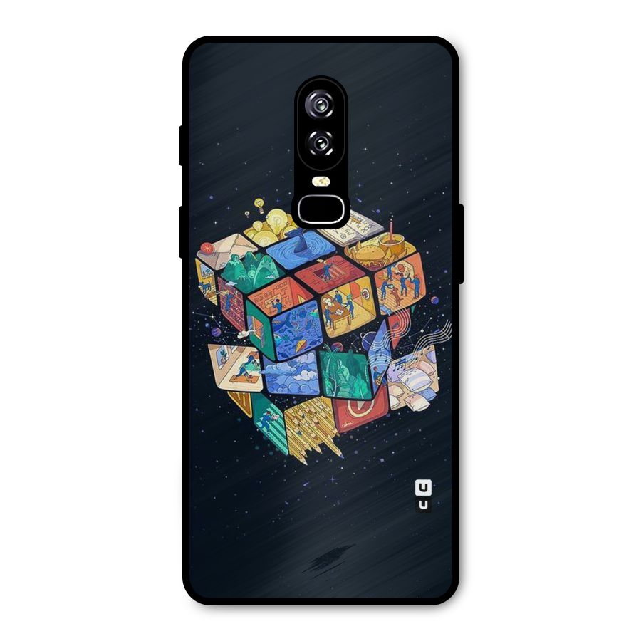 Coloured Rubic Metal Back Case for OnePlus 6