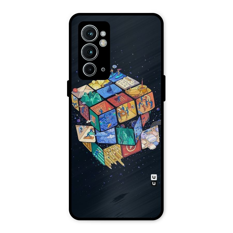 Coloured Rubic Metal Back Case for OnePlus 9RT 5G