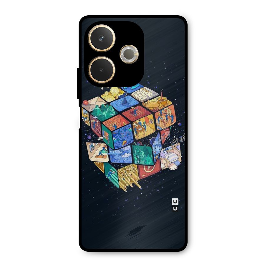 Coloured Rubic Metal Back Case for Oppo A5 Pro