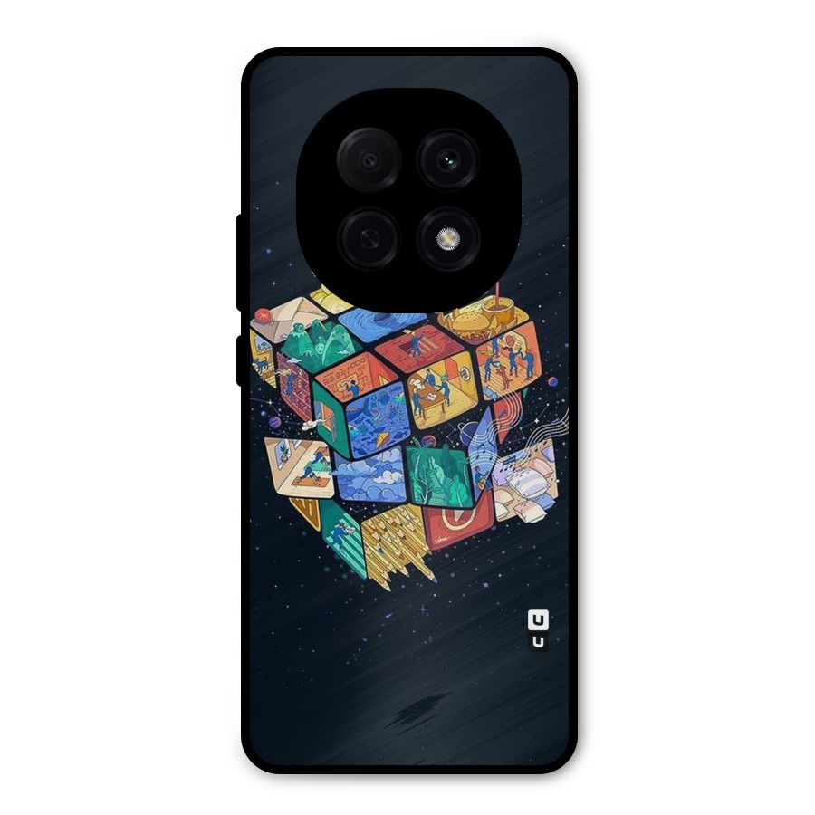 Coloured Rubic Metal Back Case for Oppo F29 Pro