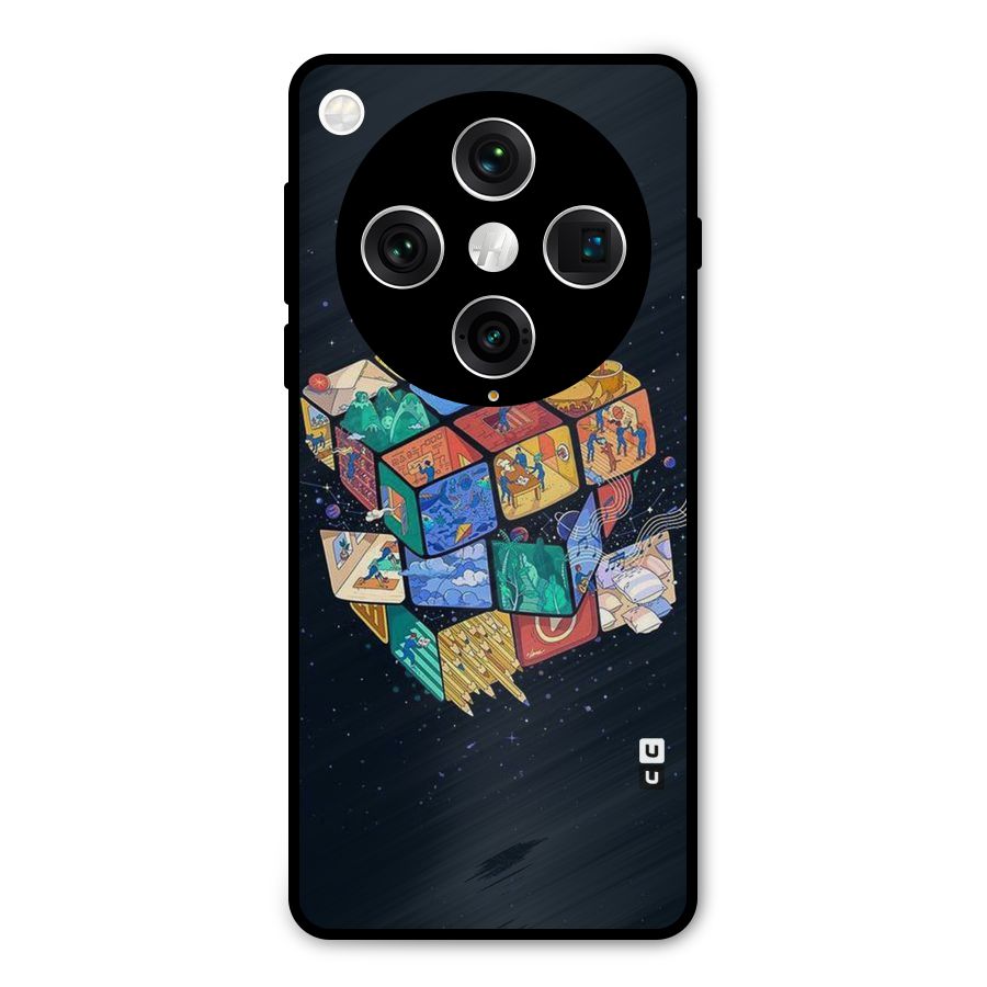 Coloured Rubic Metal Back Case for Oppo Find X8 Pro