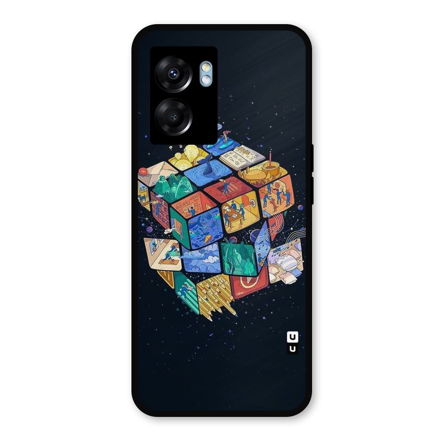 Coloured Rubic Metal Back Case for Oppo K10 (5G)