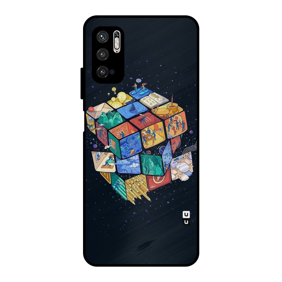 Coloured Rubic Metal Back Case for Poco M3 Pro 5G