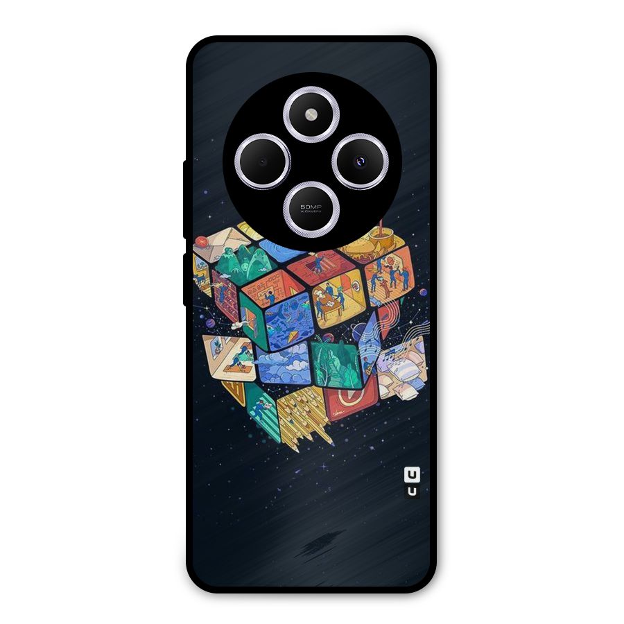Coloured Rubic Metal Back Case for Poco M7