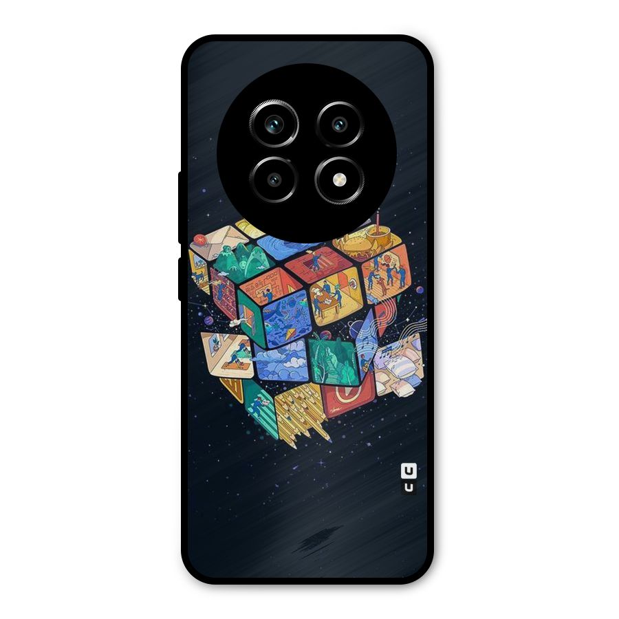 Coloured Rubic Metal Back Case for Realme 13 Pro