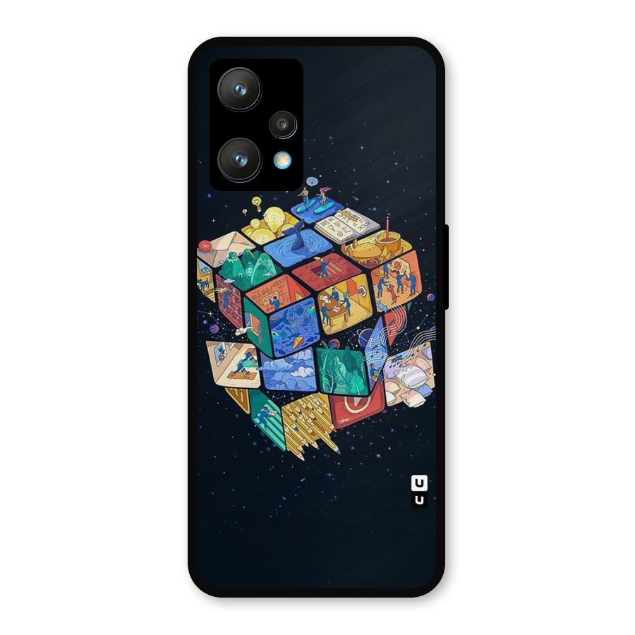 Coloured Rubic Metal Back Case for Realme 9