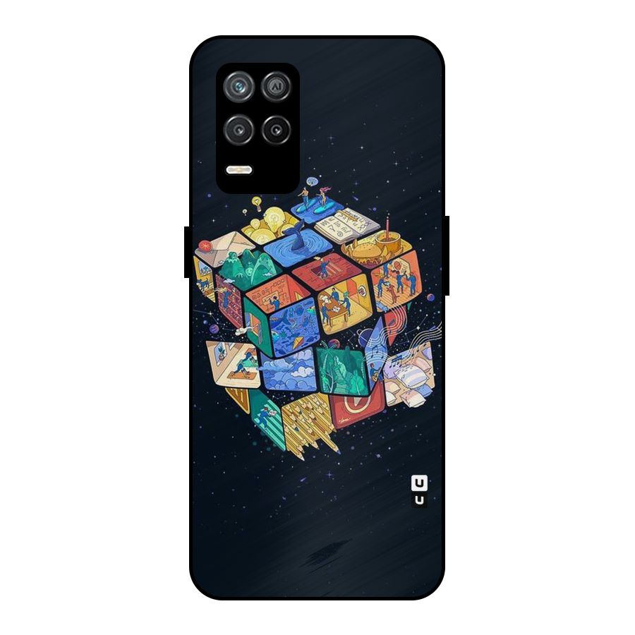 Coloured Rubic Metal Back Case for Realme 9 5G