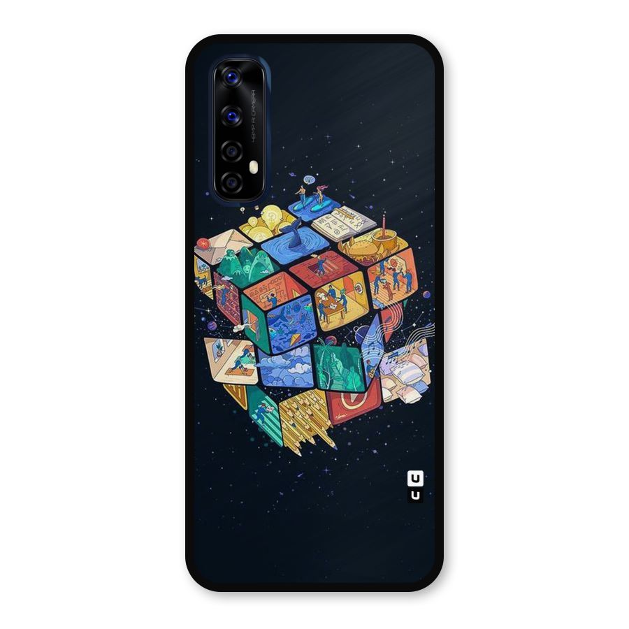 Coloured Rubic Metal Back Case for Realme Narzo 20 Pro