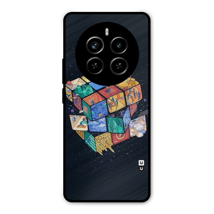 Coloured Rubic Metal Back Case for Realme P1 Pro
