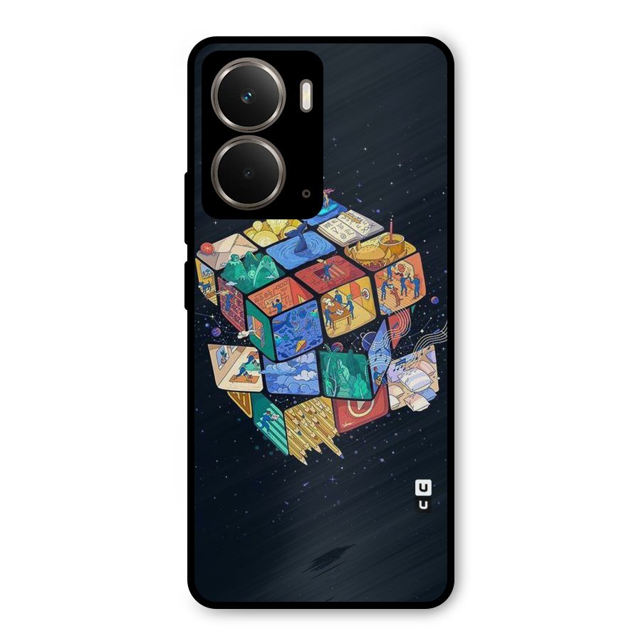 Coloured Rubic Metal Back Case for Realme P3