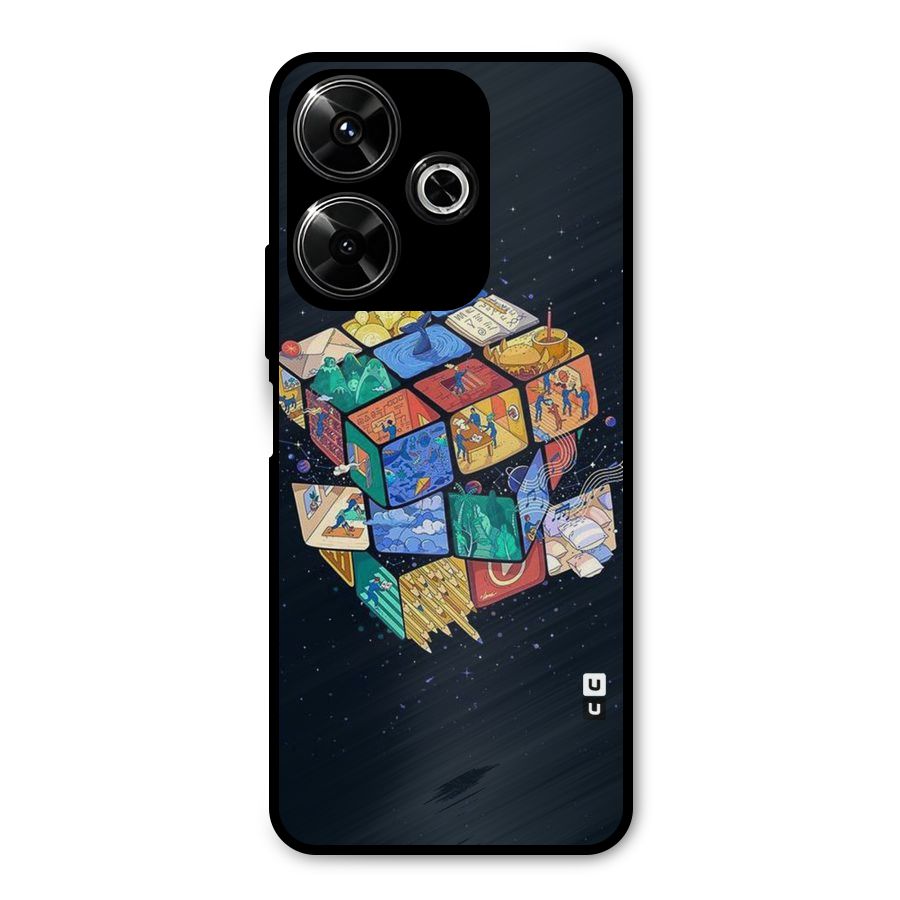 Coloured Rubic Metal Back Case for Redmi 13 5G
