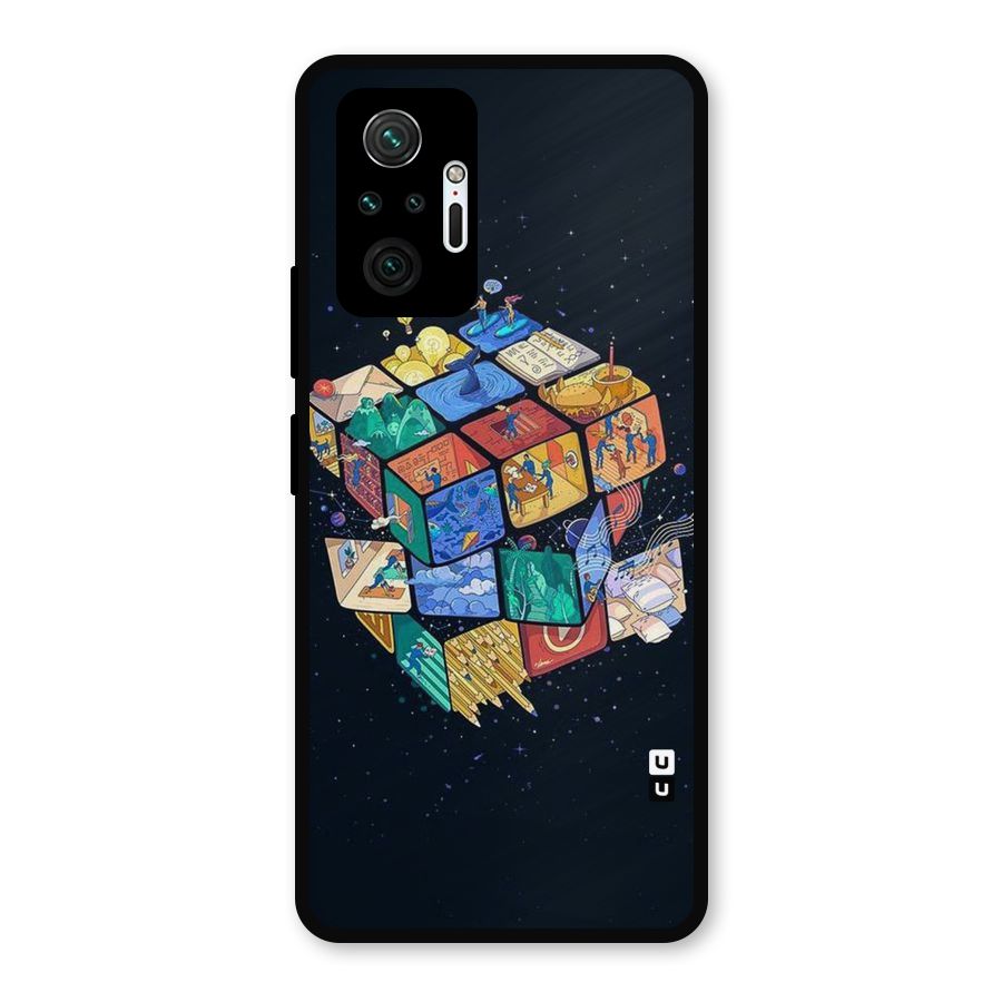 Coloured Rubic Metal Back Case for Redmi Note 10 Pro Max