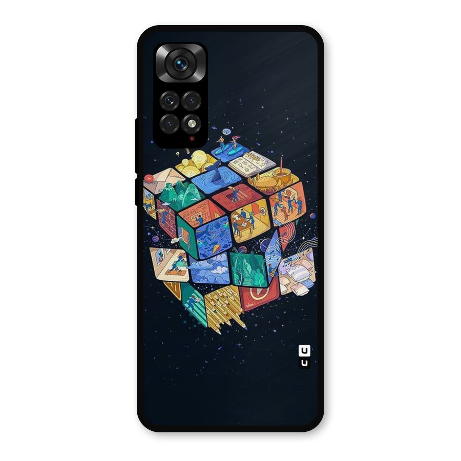 Coloured Rubic Metal Back Case for Redmi Note 11