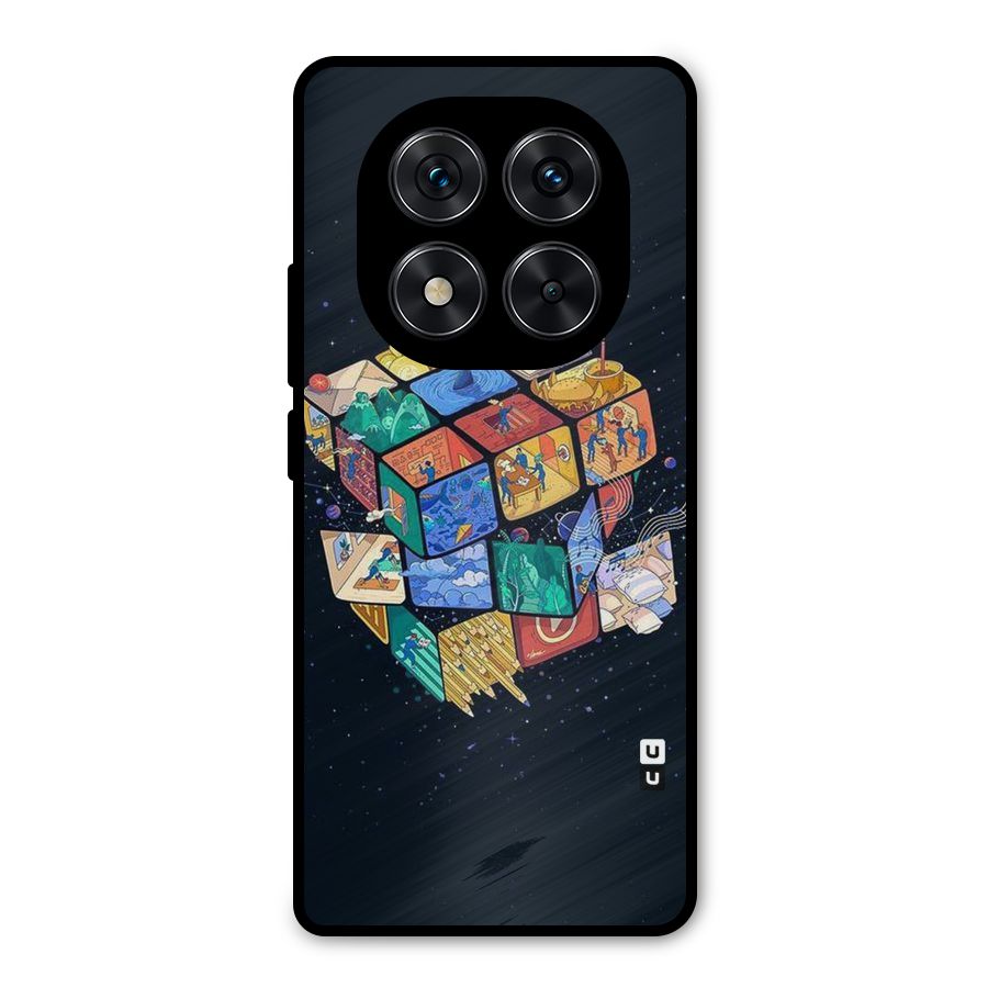 Coloured Rubic Metal Back Case for Redmi Note 14 Pro 5G
