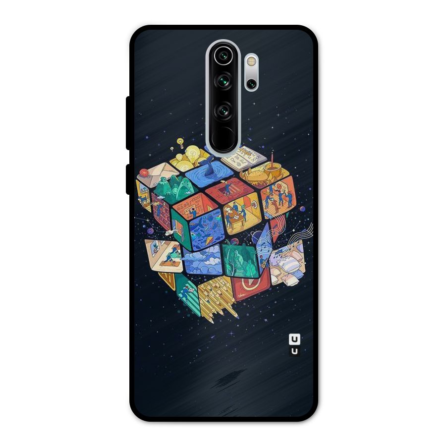 Coloured Rubic Metal Back Case for Redmi Note 8 Pro