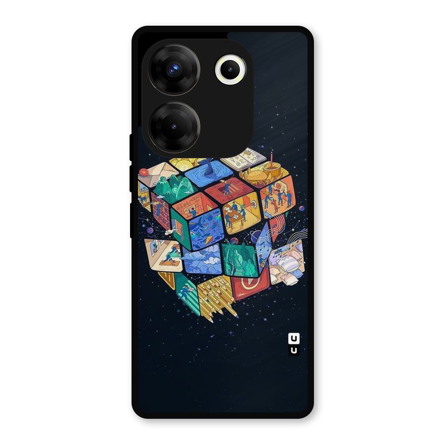Coloured Rubic Metal Back Case for Tecno Camon 20