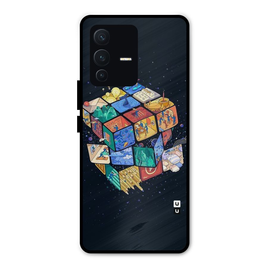 Coloured Rubic Metal Back Case for Vivo V23 Pro