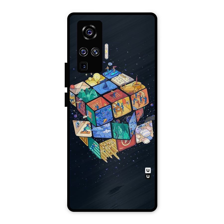 Coloured Rubic Metal Back Case for Vivo X50 Pro