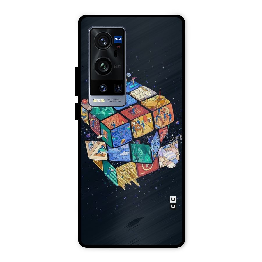 Coloured Rubic Metal Back Case for Vivo X60 Pro Plus